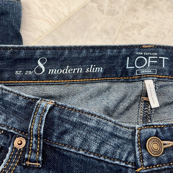 EUC Loft Modern Slim Jeans Sz 29/8 - Picture 2 of 6